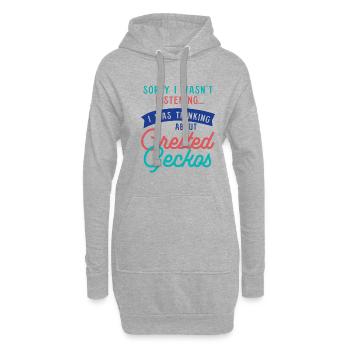 Ich denke an Crested Geckos Tropic Animal Lizard - Hoodie-Kleid - Grau meliert - Vorne