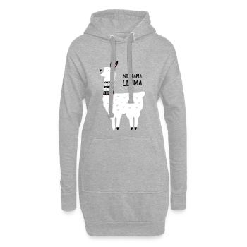 no drama llama - Sweat-shirt à capuche long Femme - gris chiné - Devant