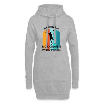 Badminton Badminton Badminton Player Chocolat - Sweat-shirt à capuche long Femme - gris chiné - Devant