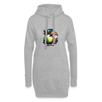Tukan Vogel Apres Ski Bier Comic - Hoodie-Kleid - Grau meliert - Vorne