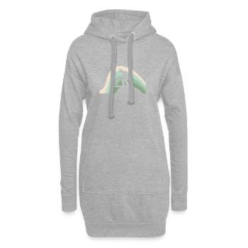 Fleur de jardinage - Sweat-shirt à capuche long Femme - gris chiné - Devant