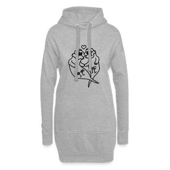 Verliebte Otter - Hoodie-Kleid - Grau meliert - Vorne
