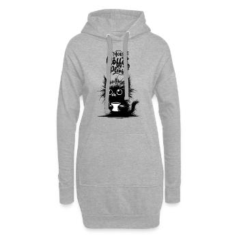 Kaffee Katze Morgenmuffel Katzenliebhaber Kollege - Hoodie-Kleid - Grau meliert - Vorne