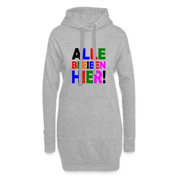 Alle bleiben hier - Hoodie-Kleid - Grau meliert - Vorne