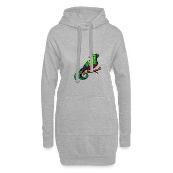 Tropische Wildtierkunst Farbenfroher Quetzal Vogel - Hoodie-Kleid - Grau meliert - Vorne