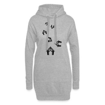 Hundehütte Hund - Hoodie-Kleid - Grau meliert - Vorne