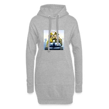 Make Love not War - Hoodie-Kleid - Grau meliert - Vorne