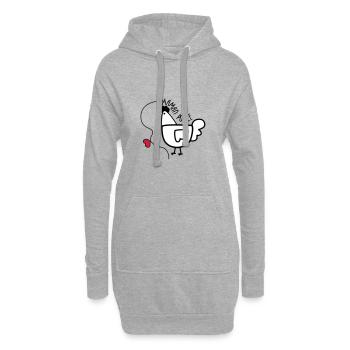 Maman Poule - Fête des Mères - Sweat-shirt à capuche long Femme - gris chiné - Devant