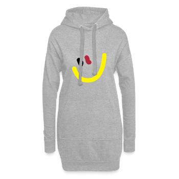 EM2018 DE (Smiley) - Hoodie-Kleid - Grau meliert - Vorne