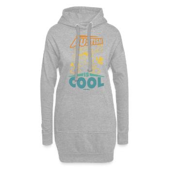 L’autisme est cool - Sweat-shirt à capuche long Femme - gris chiné - Devant