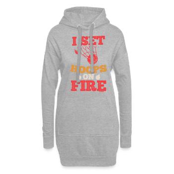 cooler Basketball Spruch Spieler Geschenk - Hoodie-Kleid - Grau meliert - Vorne
