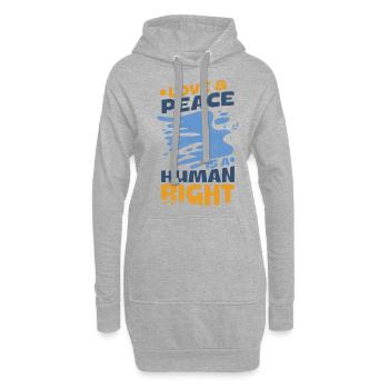 Menschenrechte Frieden - Hoodie-Kleid - Grau meliert - Vorne