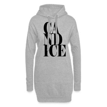 Candice Nom Prénom Police moderne Word Art - Sweat-shirt à capuche long Femme - gris chiné - Devant