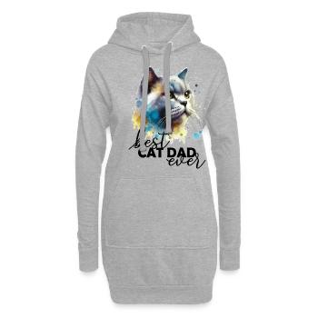 Best Cat Dad Bester Katzenpapa - Hoodie-Kleid - Grau meliert - Vorne