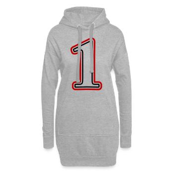 1 Zahl nummer - Hoodie-Kleid - Grau meliert - Vorne