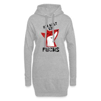 Bin halt ein Fuchs - schlau und clever - Hoodie-Kleid - Grau meliert - Vorne