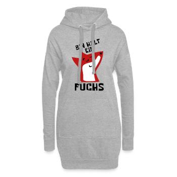 Bin halt ein Fuchs - schlau und clever - Sticker - Hoodie-Kleid - Grau meliert - Vorne