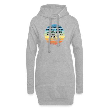 Lieba schama - bayerischer Spruch - Hoodie-Kleid - Grau meliert - Vorne