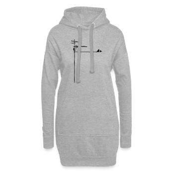 antennes oiseaux toit Sendemast données Ville - Sweat-shirt à capuche long Femme - gris chiné - Devant