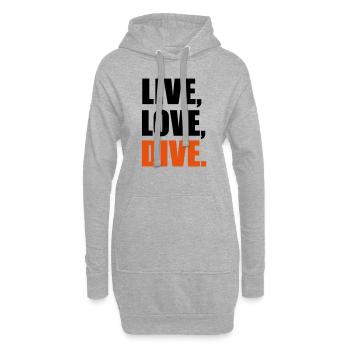2541614 13914282 dive - Hoodie Dress - heather grey - Front