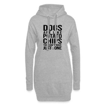 Hunde sind wie chips Hund Hündchen Hundefreund - Hoodie-Kleid - Grau meliert - Vorne