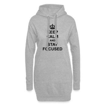keep calm and stay focused koenig krone plakat spr - Hoodie-Kleid - Grau meliert - Vorne
