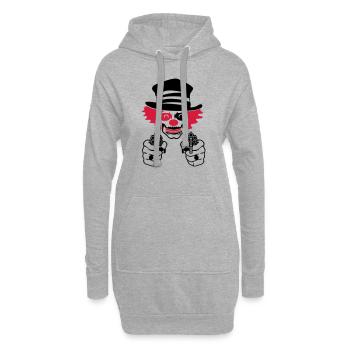 bad circus clown - Hoodie-Kleid - Grau meliert - Vorne