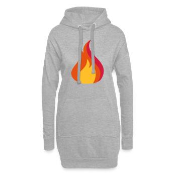 feu - Sweat-shirt à capuche long Femme - gris chiné - Devant