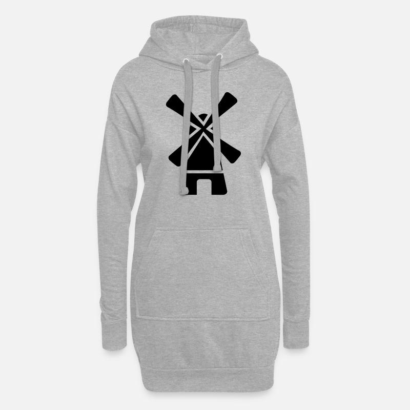 Windmühle - Hoodie-Kleid - Grau meliert