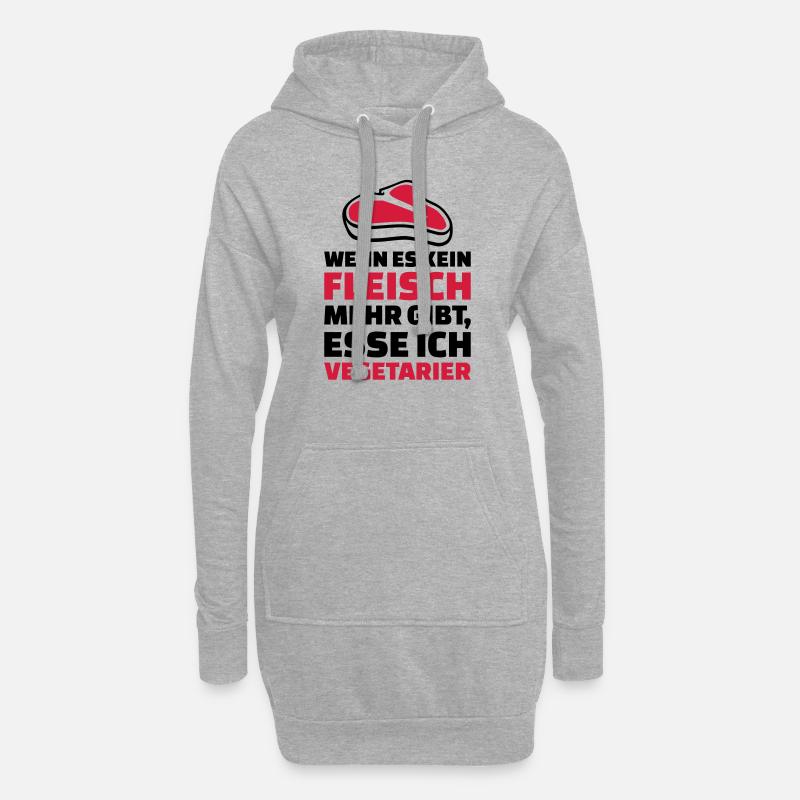 Fleisch - Hoodie-Kleid - Grau meliert