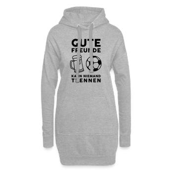 Gute Freunde kann niemand trennen - Fußball - Bier - Hoodie-Kleid - Grau meliert - Vorne