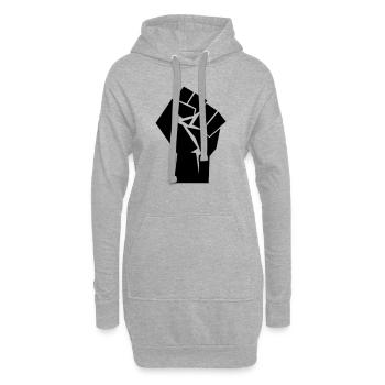 Raised Fist Logo - Hoodie Dress - heather grey - Front