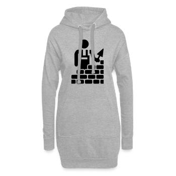 Maçon - Sweat-shirt à capuche long Femme - gris chiné - Devant