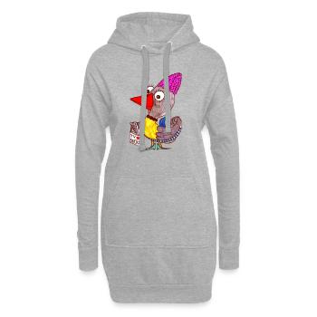 TV ist scheiße - Hoodie-Kleid - Grau meliert - Vorne