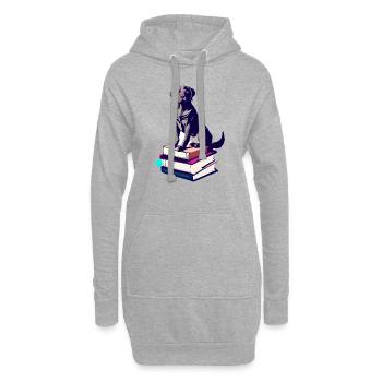 Hunde Bücher Labrador Buch Hund Lesen Hundehalter - Hoodie-Kleid - Grau meliert - Vorne