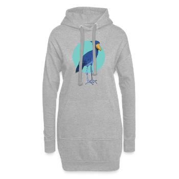 Bec-de-chaussure Ornithologue Forêt I Cadeau - Sweat-shirt à capuche long Femme - gris chiné - Devant