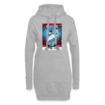 Fumer de l’eau (collection d’œuvres d’art) - Sweat-shirt à capuche long Femme - gris chiné - Devant