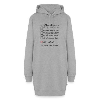 Religionslehrer Danke für Alles zum Abschied - Hoodie-Kleid - Grau meliert - Vorne