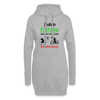 Jeden Frühling... Rennrad- Bike - Hoodie-Kleid - Grau meliert - Vorne