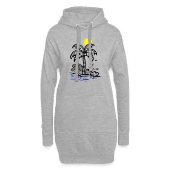 Palm Tree Holidays Plage Été - Sweat-shirt à capuche long Femme - gris chiné - Devant
