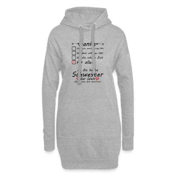 Schwester zieht aus Auszug Danke zum Abschied - Hoodie-Kleid - Grau meliert - Vorne