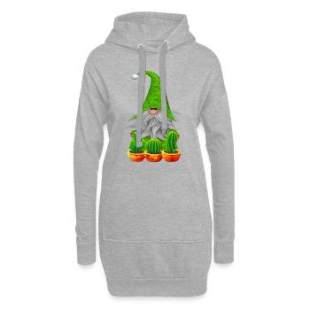 Gnome Garten Kaktus - Hoodie-Kleid - Grau meliert - Vorne