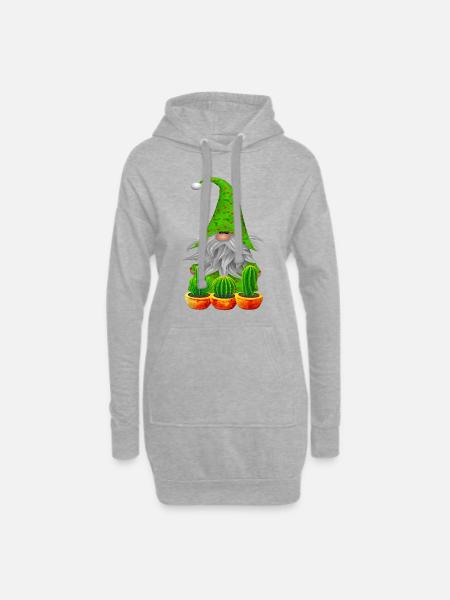 Gnome Garten Kaktus - Hoodie-Kleid - Grau meliert