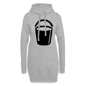 Zum Putzen brauche ich einen Eimer voller Wasser - Hoodie-Kleid - Grau meliert - Vorne