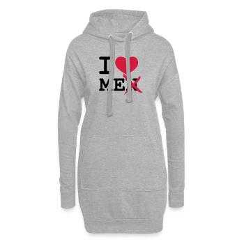 I Love Men - Hoodie-Kleid - Grau meliert - Vorne