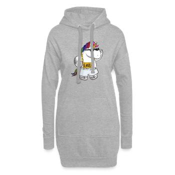 Licorne de dessin animé unique - Sweat-shirt à capuche long Femme - gris chiné - Devant