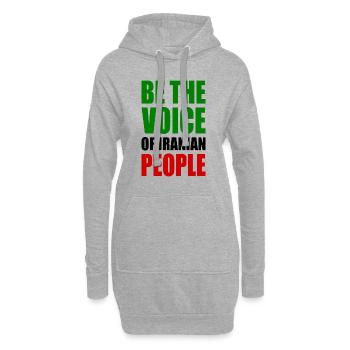 Be the voice of iranian people - Hoodie-Kleid - Grau meliert - Vorne