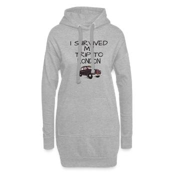 I survived my trip to london Souvenir Geschenk - Hoodie-Kleid - Grau meliert - Vorne