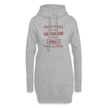 voltigeuse GÉNIALE rouge brunâtre foncé - Sweat-shirt à capuche long Femme - gris chiné - Devant