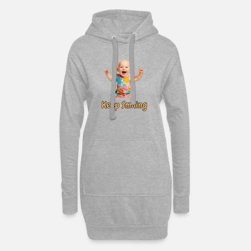 Keep Smiling - Hoodie-Kleid - Grau meliert